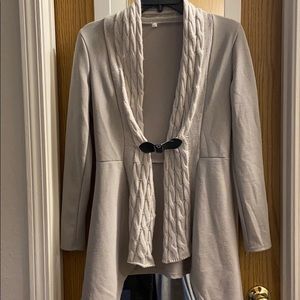 Grey Sweater Jacket with Buckle